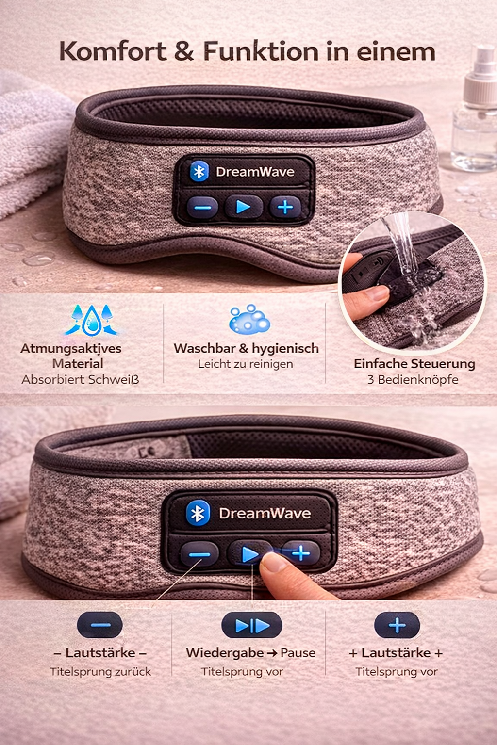 DreamWave™ – Bluetooth Stirnband